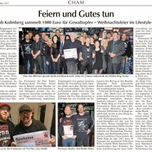 2017-12-06 Chamer Zeitung - Feiern und Gutes tun